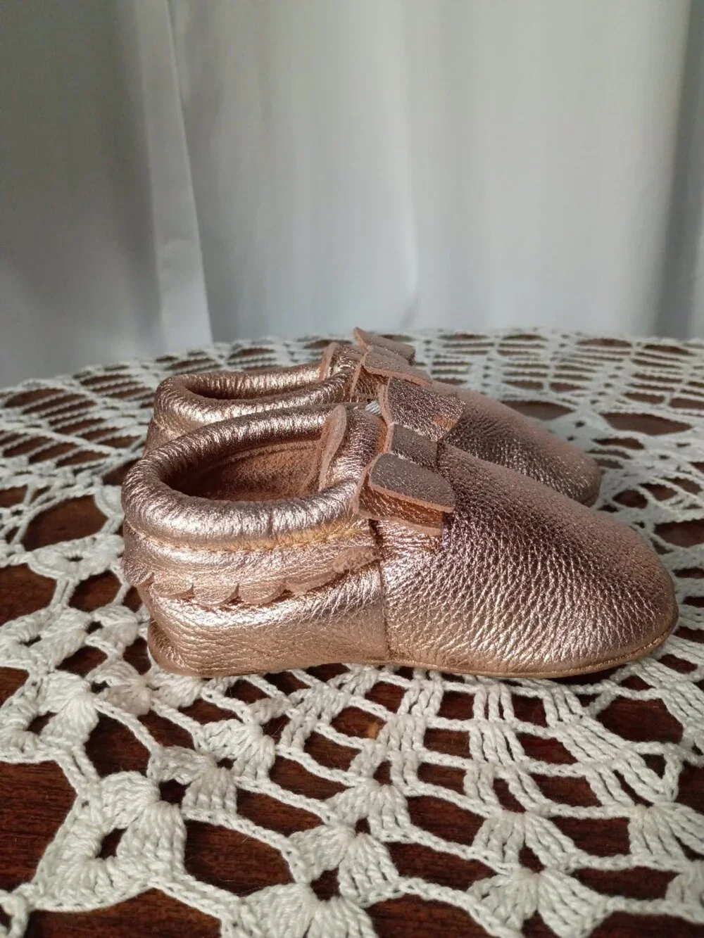Freshly Picked Metallic Gold Moccasins Size 6 Toddler Little Kid Soft Sole Shoe